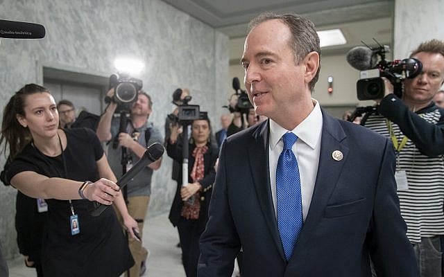 House Intelligence Committee Chairman Adam Schiff, Democrat from California, evades reporters as he rushes to a vote during a committee hearing on Russia, on Capitol Hill in Washington, Thursday, March 28, 2019. (AP/J. Scott Applewhite) House Intelligence Committee Chairman Adam Schiff, Democrat from California, evades reporters as he rushes to a vote during a committee hearing on Russia, on Capitol Hill in Washington, Thursday, March 28, 2019. (AP/J. Scott Applewhite)