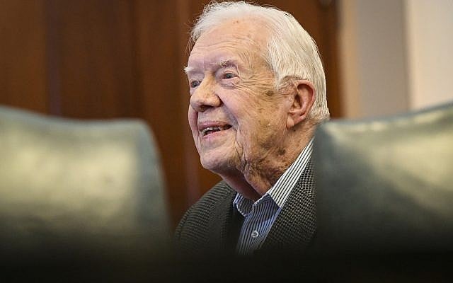 Former President Jimmy Carter pictured before a book signing Wednesday, April 11, 2018, in Atlanta. (AP/John Amis) Former President Jimmy Carter pictured before a book signing Wednesday, April 11, 2018, in Atlanta. (AP/John Amis)