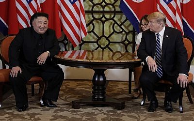 President Donald Trump meets North Korean leader Kim Jong Un, Thursday, Feb. 28, 2019, in Hanoi. (AP/Evan Vucci)