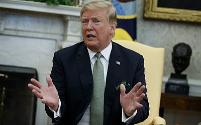 US President Donald Trump in the Oval Office of the White House, March 14, 2019, in Washington. (AP Photo/ Evan Vucci)