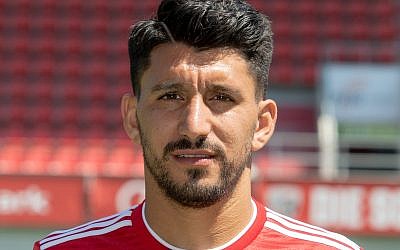 Ingolstadt's Almog Cohen during a photo call in Ingolstadt, Germany, on July 19, 2018. (Armin Weigel/dpa via AP)