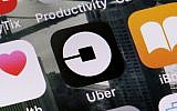 Illustrative - the Uber app on a phone in New York. (AP/Richard Drew, File)