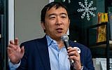 Democratic presidential hopeful Andrew Yang. (Marc Nozell/Wikimedia Commons via JTA)