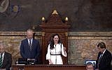 Screen capture from video of Rep. Stephanie Borowicz, center, delivering the opening prayer in the Pennsylvania House of Representatives, March 25, 2019. (YouTube)