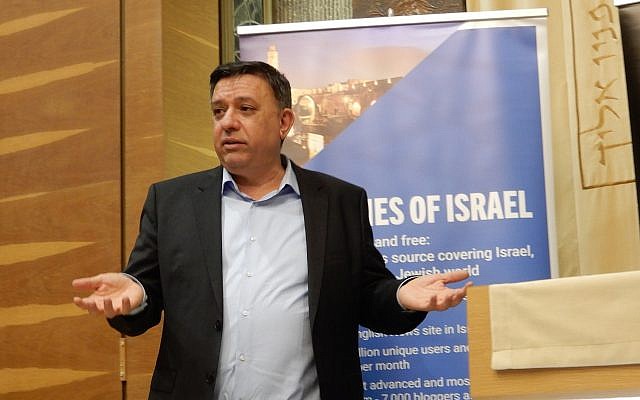 Labor party leader Avi Gabbai addresses an event in Tel Aviv sponsored in part by the Times of Israel on March 31, 2019. (Melanie Lidman/Times of Israel) Labor party leader Avi Gabbai addresses an event in Tel Aviv sponsored in part by the Times of Israel on March 31, 2019. (Melanie Lidman/Times of Israel)