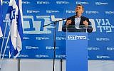 Illustrative. Gabi Ashkenazi of the Blue and White party during a campaign event in northern Israel, March 7, 2019. (Meir Vaknin/Flash90)