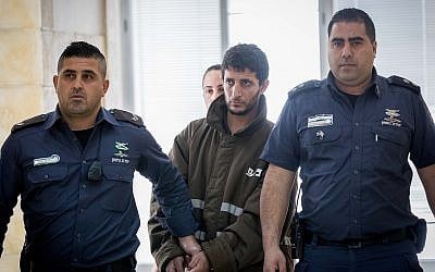 Arafat Irfaiya at the Jerusalem District Court on March 7, 2019. (Yonatan Sindel/Flash90)