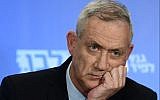 Benny Gantz at a press conference in Tel Aviv on March 18, 2019. Tomer Neuberg/Flash90)