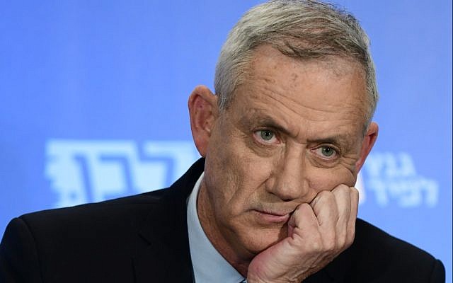 Benny Gantz at a press conference in Tel Aviv on March 18, 2019. Tomer Neuberg/Flash90) Benny Gantz at a press conference in Tel Aviv on March 18, 2019. Tomer Neuberg/Flash90)