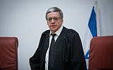 Supreme Court Justice Meni Mazuz at the Supreme Court in Jerusalem on March 22, 2019. (Yonatan Sindel/ Flash90)