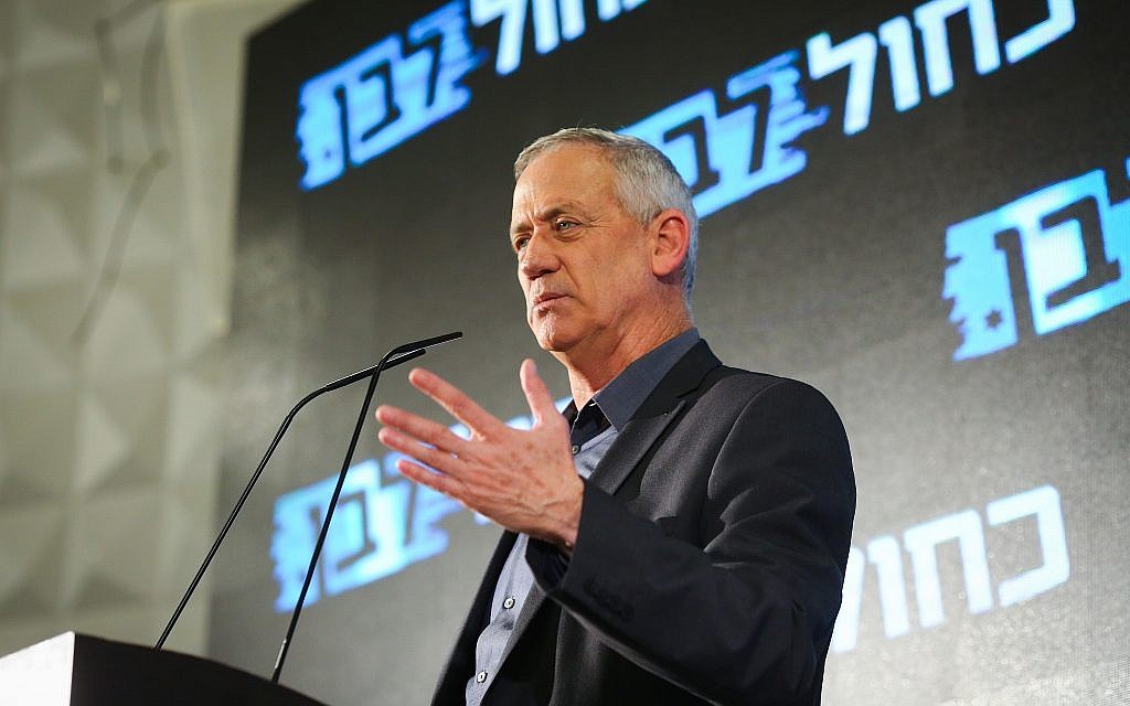 Benny Gantz during a Blue and White party event in Ashdod on March 30, 2019. (Flash90)
