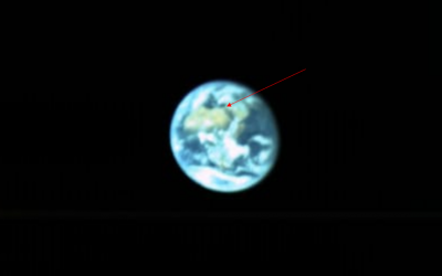 A photo the Beresheet spacecraft took of Israel at a distance of 131,000 km in a photo released on March 24, 2019. (courtesy Beresheet)