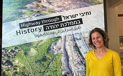 Leora Berry, Deputy Director of the Bible Lands Museum Jerusalem, ahead of the opening of the exhibit, 'Highway through History,' March 18, 2019. (Amanda Borschel-Dan/Times of Israel)