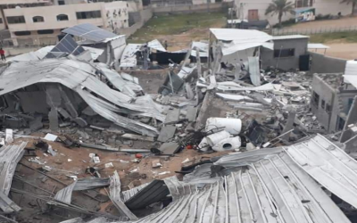 Hamas's West Bank headquarters compound in Gaza that was flattened during an Israeli air raid on March 15, 2018. (IDF)