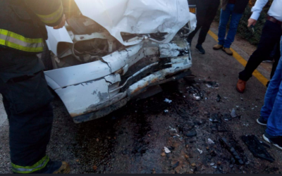 One of the vehicles involved in a fatal wreak on Route 7955 in northern Israel on March 29, 2019. (United Hatzalah)