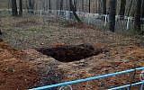 Illustrative: The aftermath of desecration in March 2019 of the mass grave of Holocaust victims near Raflivka, Ukraine. (Courtesy of Eduard Dolinsky via JTA)