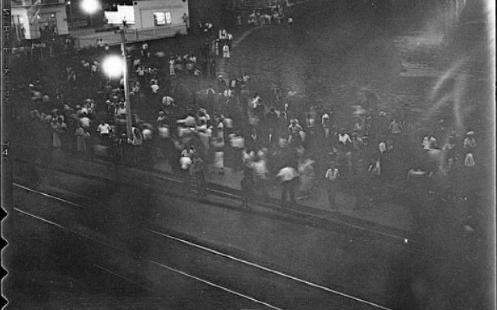 The only known photo of the Christie Pits riot in Toronto, Canada on August 16, 1933. (unknown Globe and Mail photographer [Public domain] via Wikimedia Commons)