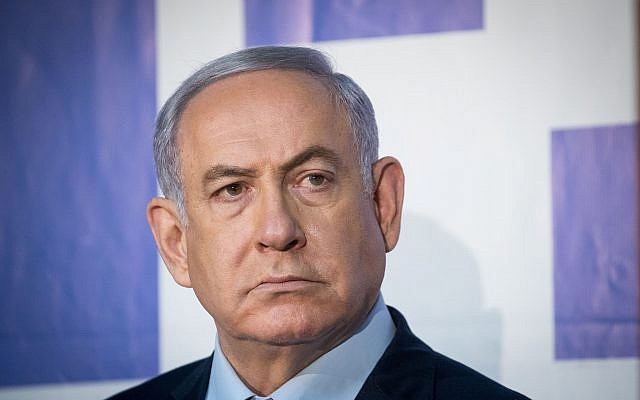 Israeli Prime Minister and head of the Likud party Benjamin Netanyahu seen after delivering a statement to the media at the Prime Minister's Residence in Jerusalem, March 20, 2019. (Yonatan Sindel/Flash90) Israeli Prime Minister and head of the Likud party Benjamin Netanyahu seen after delivering a statement to the media at the Prime Minister's Residence in Jerusalem, March 20, 2019. (Yonatan Sindel/Flash90)