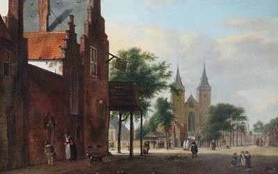 'View of a Dutch Square' by the 17th-century Dutch artist Jan van der Heyden. (Courtesy Commission for Looted Art in Europe)
