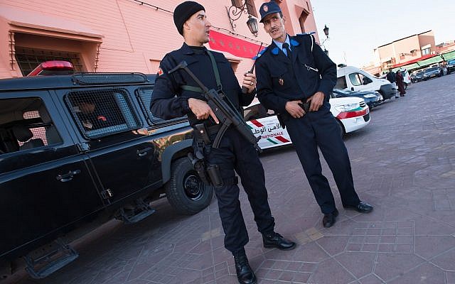 Illustrative - Moroccan police stand guard in Jemaa el-Fnaa, the central market plaza in Marrakech, Morocco, November 10, 2016. (Getty Images) Illustrative - Moroccan police stand guard in Jemaa el-Fnaa, the central market plaza in Marrakech, Morocco, November 10, 2016. (Getty Images)