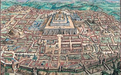 A map of Jerusalem from the years 1670-1700 by Romeyn de Hooghe, part of the "Maps of the Holy Land and Jerusalem" exhibit, part of Google's Once Upon a Try international online exhibition project. (Courtesy National Library of Israel)