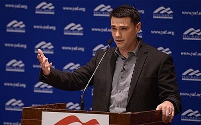 Conservative commentator Ben Shapiro addresses the student group Young Americans for Freedom at the University of Utah's Social and Behavioral Sciences Lecture Hall, September 27, 2017, in Salt Lake City. (Leah Hogsten/The Salt Lake Tribune via AP, Pool)