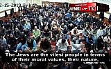 A screenshot from a sermon translated and transcribed by MEMRI of Abdelmohsen Abouhatab, a Philadelphia-based imam, making anti-Semitic statements.