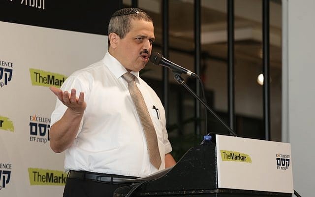 Former Israel Police chief Roni Alsheich speaks to investors at an event in Tel Aviv on April 3, 2019 (Dor Nevo) Former Israel Police chief Roni Alsheich speaks to investors at an event in Tel Aviv on April 3, 2019 (Dor Nevo)