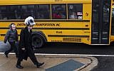 Illustrative: Jewish residents of Monsey, Rockland County, New York state, April 5, 2019. (Johannes Eisele/AFP)
