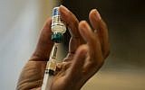 A nurse prepares the measles, mumps and rubella (MMR) vaccine at the Rockland County Health Department in Haverstraw, Rockland County, New York, on April 5, 2019. (Johannes Eisele/AFP)