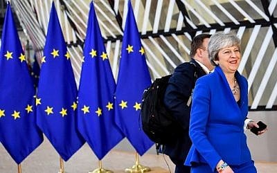 Britain's Prime Minister Theresa May arrives ahead of a European Council meeting on Brexit at The Europa Building at The European Parliament in Brussels on April 10, 2019. (Photo by PHILIPPE HUGUEN / AFP) Britain's Prime Minister Theresa May arrives ahead of a European Council meeting on Brexit at The Europa Building at The European Parliament in Brussels on April 10, 2019. (Photo by PHILIPPE HUGUEN / AFP)
