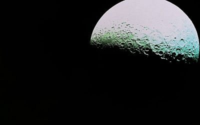Beresheet photographs the dark side of the moon on April 10, 2019 from a height of 2500 km. (courtesy Beresheet engineers)