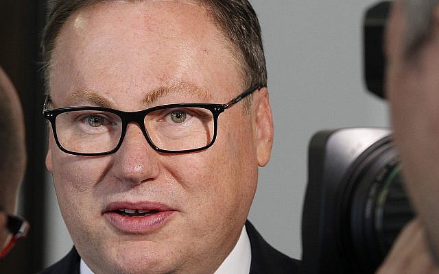 Polish Senator Grzegorz Bierecki talks to reporters in Warsaw, Poland, April 11, 2019 (AP Photo/Czarek Sokolowski) Polish Senator Grzegorz Bierecki talks to reporters in Warsaw, Poland, April 11, 2019 (AP Photo/Czarek Sokolowski)