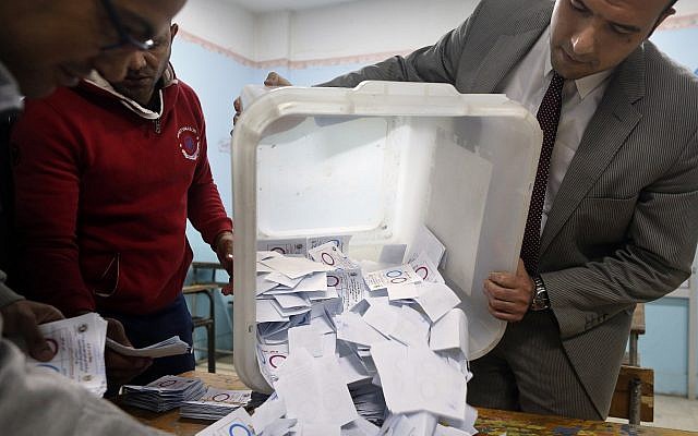 Election workers count ballots at the end of a referendum on constitutional amendments at a polling station in Cairo, Egypt, on April 22, 2019. (AP Photo/Amr Nabil) Election workers count ballots at the end of a referendum on constitutional amendments at a polling station in Cairo, Egypt, on April 22, 2019. (AP Photo/Amr Nabil)