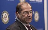 US Rep. Jerrold Nadler, D-NY, chair of the House Judiciary Committee, speaks during a news conference, Thursday, April 18, 2019, in New York. (AP Photo/Mary Altaffer)