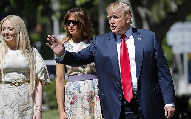 US President Donald Trump, right, with First Lady Melania Trump, center, and daughter Tiffany Trump, left, arrive for Easter services at Episcopal Church of Bethesda-by-the-Sea, April 21, 2019, in Palm Beach, Florida. (AP/ Pablo Martinez Monsivais) US President Donald Trump, right, with First Lady Melania Trump, center, and daughter Tiffany Trump, left, arrive for Easter services at Episcopal Church of Bethesda-by-the-Sea, April 21, 2019, in Palm Beach, Florida. (AP/ Pablo Martinez Monsivais)