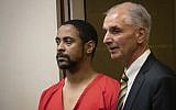 Isaiah J. Peoples appears for his arraignment in Santa Clara County Superior Court as his attorney, Chuck Smith, stands at his side on April 26, 2019, in San Jose, California (Jim Gensheimer/San Francisco Chronicle via AP, Pool)