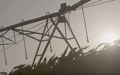 Illustrative image of irrigation in a field (YouTube screenshot)