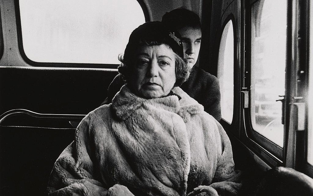 Detail from a lady on a bus, photographed by Diane Arbus. (Diane Arbus exhibition, London)