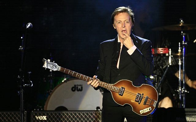 Former Beatles singer Sir Paul McCartney, during his concert in Tel Aviv on September 25, 2008. (Nati Shohat/ FLASH90) Former Beatles singer Sir Paul McCartney, during his concert in Tel Aviv on September 25, 2008. (Nati Shohat/ FLASH90)