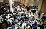 The Central Elections Committee counts ballots from soldiers and absentee voters at the Knesset in Jerusalem, April 10, 2019. (Noam Revkin Fenton/Flash90)