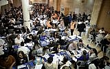 The Central Elections Committee counts ballots from soldiers and absentee voters at the Knesset in Jerusalem, April 10, 2019. (Noam Revkin Fenton/Flash90)