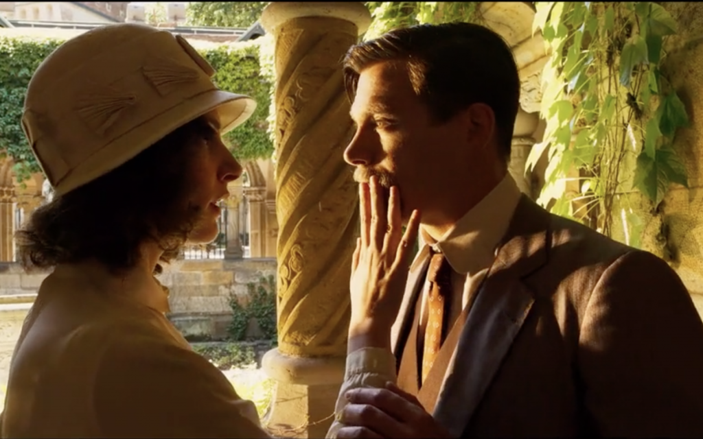 In this still from the new historical drama film 'A Rose in Winter,' Edith Stein speaks with her longtime friend Hans Lipps. (Courtesy Joshua Sinclair)