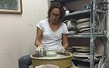 Chen Barak, the CEO of Nanomedic Technologies, in her pottery class (Courtesy)