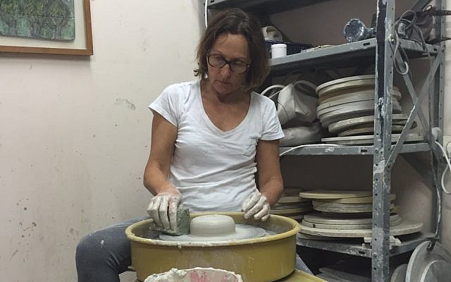 Chen Barak, the CEO of Nanomedic Technologies, in her pottery class (Courtesy)