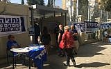 Voters enter a polling station in Rehovot, April 9, 2019 (Simona Weinglass/Times of Israel)