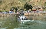 Naval police conduct search for teen missing at the Sea of Galilee on April 25, 2019 (Police Spokesperson's Unit)