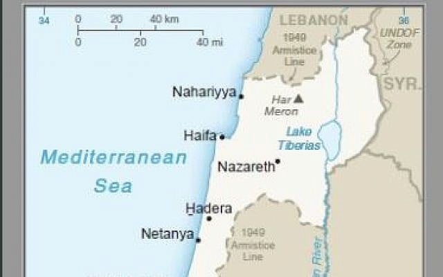 Part of a map published by the US on April 16, 2019, that for the first time shows the Golan Heights as Israeli territory. (screencapture) Part of a map published by the US on April 16, 2019, that for the first time shows the Golan Heights as Israeli territory. (screencapture)