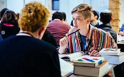Students participating in a learning session at Svara. (Jess Benjamin/via JTA)