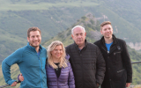 (From left to right) Avner, Sara, Benjamin and Yair Netanyahu tour the Golan Heights, on April 23, 2019. (PMO)